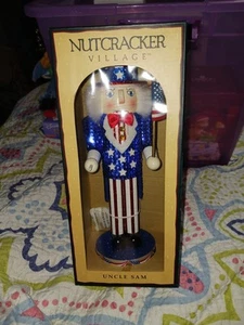 UNCLE SAM NUTCRACKER VILLAGE 10TH ANNIVERSARY JULY 4TH NEW IN BOX American Flag - Picture 1 of 5