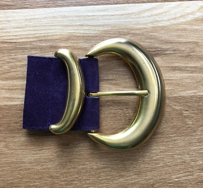 Usmeco Paris 皮带扣金色金属大号 D 戒指 Y2K 时尚 — 第 1/4 张图片