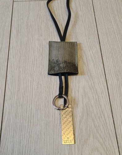 GUCCI ESOTICO SERPENTE PELLE PORTACHIAVI CUSTODIA CORDINO COLLANA SPECCHIO FOB CHARM