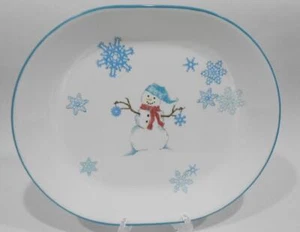 ❤️ Corelle WINTER MAGIC 12 x 10 SERVING PLATTER Meat Plate Entrée Tray *Snowman - Picture 1 of 7