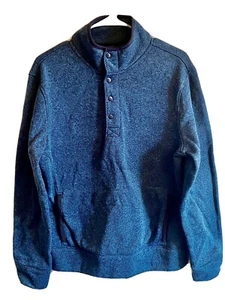 Goodfellow & Co. Sweatshirt Mens Medium Pullover Sweater Blue 1/4 Snap Front - Picture 1 of 12