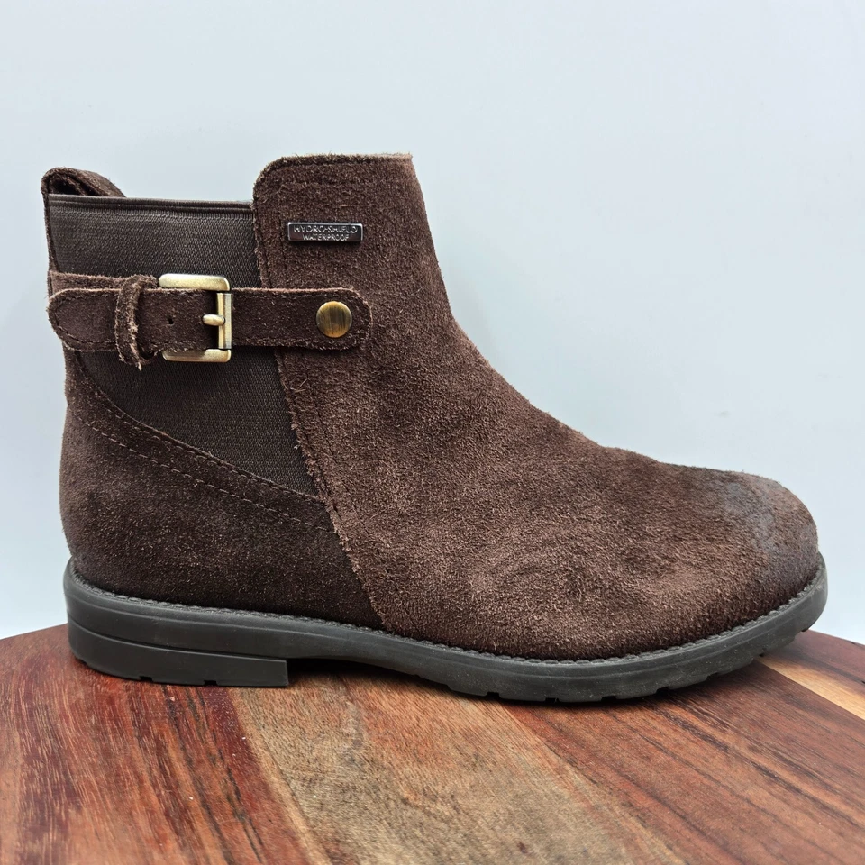 Rockport Boots Women's 6M Brown Suede Comfort Waterproof Chelsea Buckle Booties - Image 1 of 4