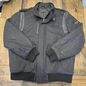 Coogi Jacket Mens 2XL Full Zip Y2K Vintage Bomber Wool Blend Heavy Metal Button - Picture 1 of 11