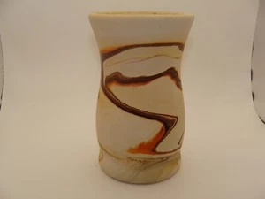 Vintage Clay Nemadji USA Pottery Vase ~ Brown ~ Beige ~ Yellow ~ Orange ~ VGC ~ - Picture 1 of 5
