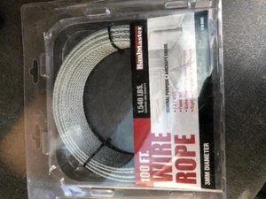 HAUL MASTER 100 ft Galvanized Steel WIRE ROPE 3mm Aircraft Grade CABLE 1540lb - Picture 1 of 2