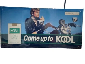 Vintage Kool Cigarettes Tobacco Metal Retail Advertising Tin Tacker Sign - 1984 - Picture 1 of 2