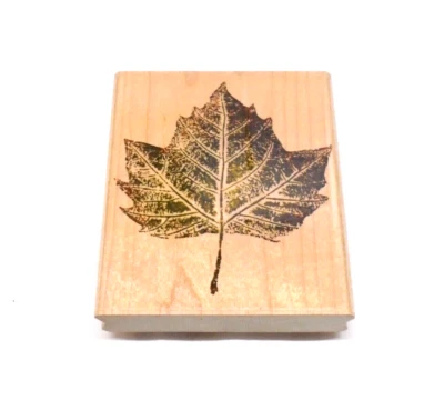 Штамп резиновый кленовый лист 3,75 дюйма x 3,25 дюйма осень для скрапбукинга рукоделия - Изображение 1 из 2