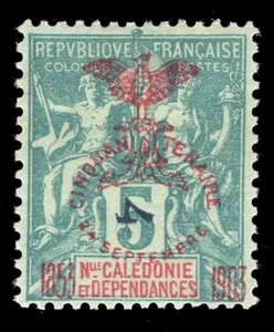 MOMENTOS: COLONIAS FRANCESAS NUEVA CALEDONIA SC #83A 1903 PEQUEÑO ""4" COMO NUEVO OG H LOTE #66080 - Imagen 1 de 2