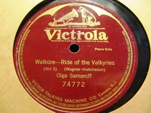 Only REC' HUTCHESON Wagner Walkürenritt 1922 Olga Samaroff Piano Victor 74772 - Picture 1 of 1