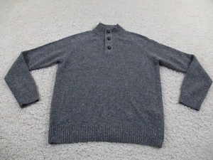 UNTUCKit Sweater Mens Medium Gray Mock Wool Nylon Classic Preppy Outdoor Hiking - Picture 1 of 8