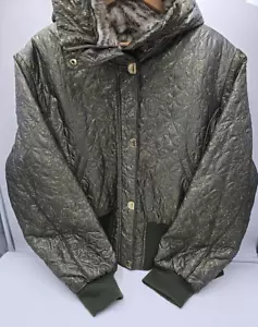 Bomber bambino Phat Y2K oro/verde ricamato pelliccia perline con cappuccio 4x - Foto 1 di 19