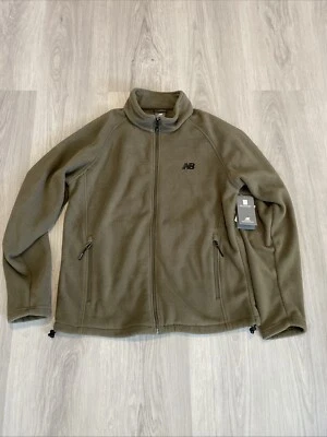 Chaqueta polar New Balance pequeña con cremallera completa verde oliva militar nueva con etiquetas Foto 1 de 4