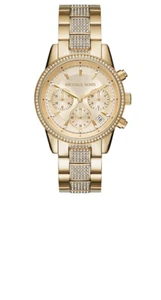 Michael Kors MK6484 Women's Ritz Chronograph Gold-Tone Stainless Steel Watch - Picture 1 of 1
