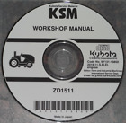 KUBOTA ZD1511 TRACTOR MOWER SERVICE SHOP REPAIR WORKSHOP MANUAL CD/DVD