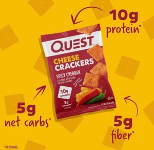 Quest Nutrition Cheese Crackers Spicy Cheddar Blast, 10G of Protein - Picture 1 of 1