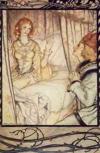 A4 Photo Arthur Rackham Fairy Book 1933 6 Sleeping Beauty Print Poster - Picture 1 of 1