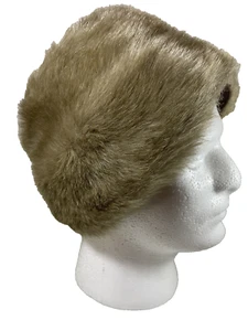 Womens Faux fur lined Hat light Brown Color Maroon Lining MCM Vintage - Bild 1 von 11