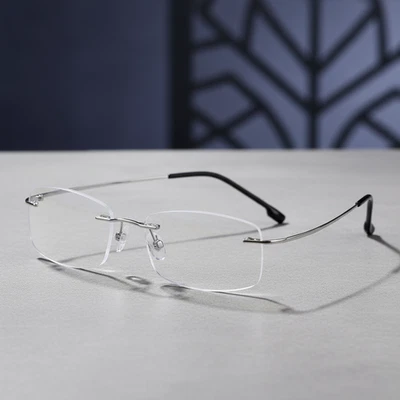 Randlose Lesebrille Titan Damen Herren Ultraleicht Rahmenlos Silikon - Bild 1 von 3