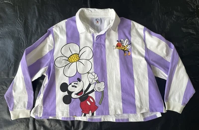 迪士尼乐园米奇花园系列 - 橄榄球领衬衫 - XL - 紫色 — 第 1/4 张图片