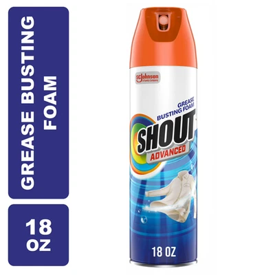 Shout Advanced espuma para romper grasa, quitamanchas de lavandería, 18 onzas Foto 1 de 4