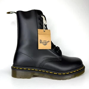 Dr. Martens 1490 Stivali Uomo Pelle Liscia 10 Occhielli Nero 11857001 Taglia 7 (UK 5) - Foto 1 di 22