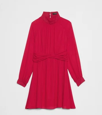 Mini Vestido Banana Republic Mujer Metálico Dorado Pantalones y Rojo Cintura Retorcida Nuevo con Etiquetas Foto 1 de 4