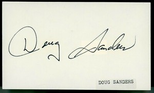 Doug Sanders US Golfer Retired COA Autographed Index Card 