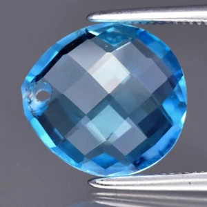 ๐ 3.65ct VS Pear Drilled Natural Swiss Blue Topaz - Beautiful, Brazil Gemstone - Picture 1 of 4