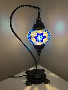 Turkish Moroccan Mosaic Colorful Table Bedside Desk Lamp Light Lampshade - Picture 1 of 3