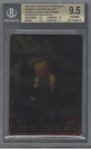 2024 HOUSE OF THE DRAGON POSTER GALLERY HIGHTOWER/TARGARYEN METAL CARD BGS 9.5 - Picture 1 of 2