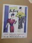 1939 Du Barry Fashion Revue Simplicité Robe Motif Catalogue Circulaire Vintage Neuf