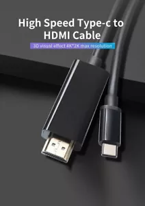 1.8m Kabel Konverter Adapter USB C Typ C zu HDMI 1080p PC MacBook Huawei Samsung - Bild 1 von 9