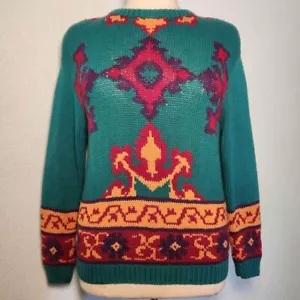 Erbstück | Vintage 80er lebendiger Pullover Damen Größe Medium - Bild 1 von 7