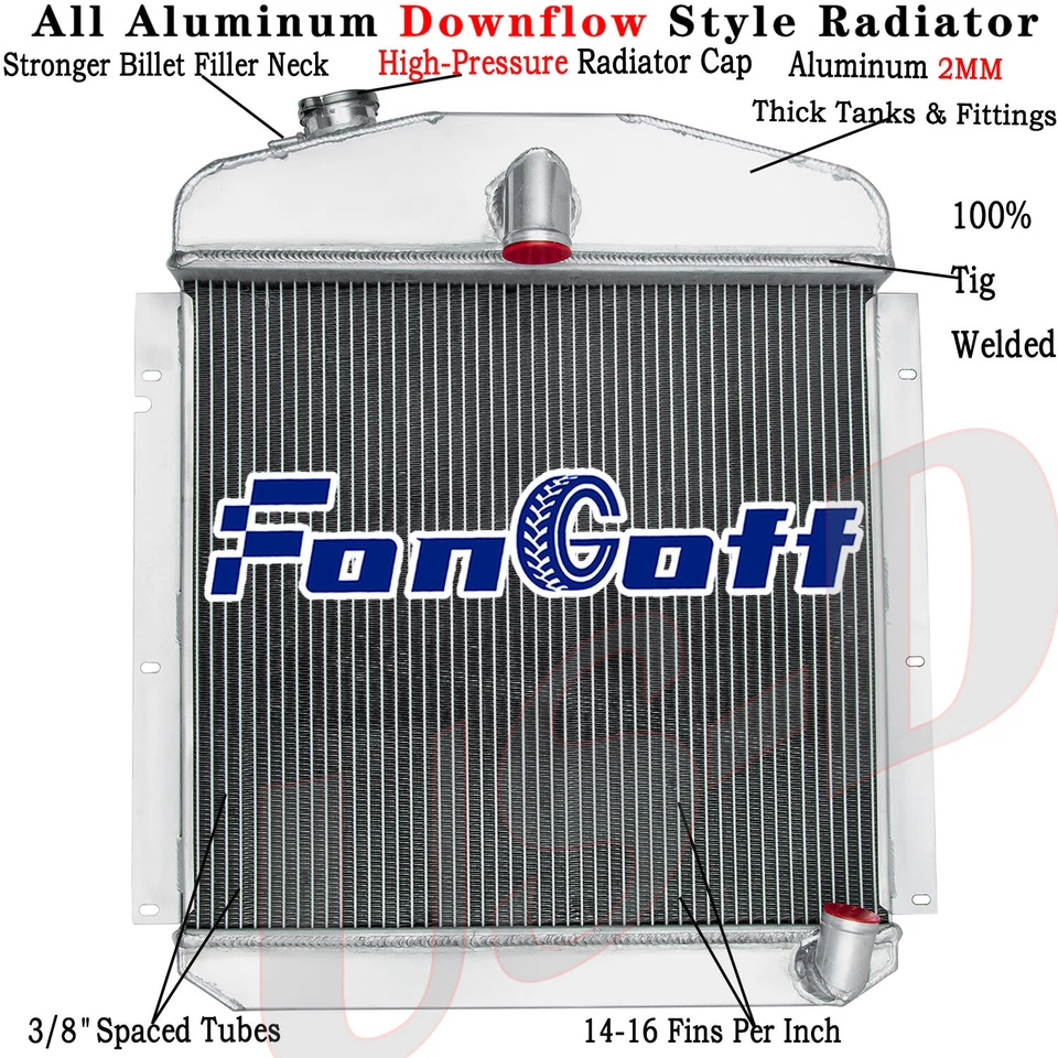 Radiador de 3 filas para 47-49 Plymouth P15 Deluxe Chrysler Windsor Saratoga 3,6 L l6 Foto 1 de 4