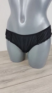 ASOS Scallop Mesh Brazilian Pant Black Size Large B242-6 - Picture 1 of 3