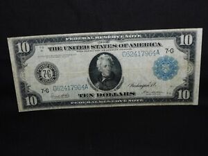 1914 $10 TEN DOLLARS FEDERAL RESERVE NOTE CHICAGO ILLINOIS - SERIAL#G62417964A