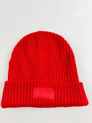 Victoria's Secret 豆豆帽女式均码红色罗纹针织宽松袖口标志 — 第 1/4 张图片