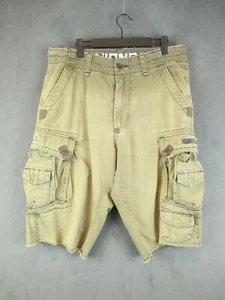 Union Bay Shorts 32 Khaki Cargo Baggy Palm Vintage Y2K Skater Long Heavy Cotton - Picture 1 of 21
