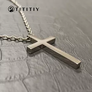 Pure Titanium Cross Necklace Ultra Light Anti Allergic Fashion Trends Men Women - Picture 1 of 11