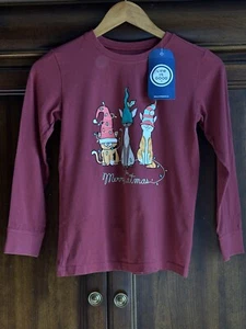 NEW Life Is Good Crusher Kids Sz M Christmas GNOME CATS - Picture 1 of 7
