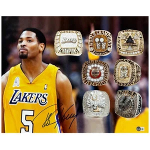 Robert Horry Signed Los Angeles Ring Collage 16x20 Photo (Beckett) - Picture 1 of 1