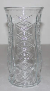 Vintage E.O. Brody Co. Vase Clear Glass Diamond Pattern 9-1/2" Tall / #9 - Picture 1 of 8