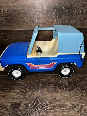 VINTAGE Tonka Bronco 835 TR Large 18” Blue T-Top 1970s Pressed Steel Toy Jeep Hm - Image 1 of 4