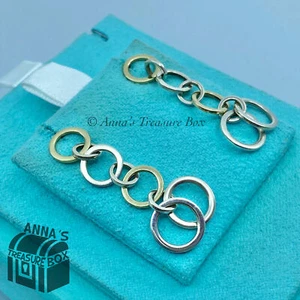 Tiffany & Co. 18K Yellow Gold 925 Silver Multi Circle Dangle Drop Earrings (pch) - Picture 1 of 7