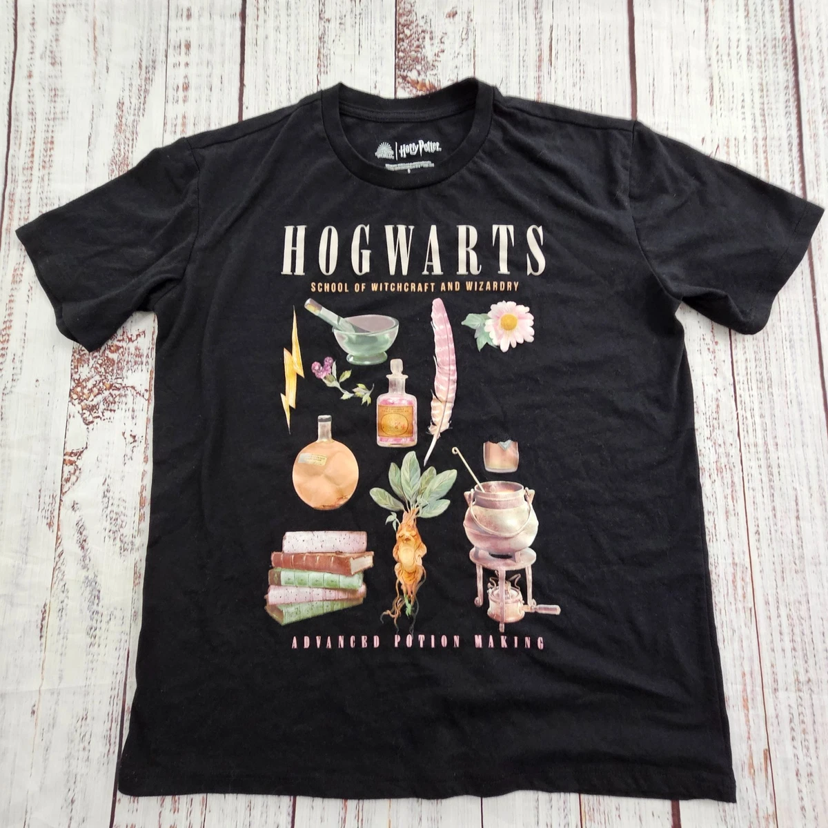 Harry Potter Hogwarts Patch Print Men's T-Shirt – Vanilla Underground Graphic Tee (Sizes S-XL) - View #8