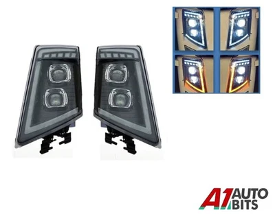 Truck LED Headlight Pair For Volvo FH13 FH16 FM460 FH500 2009–2013 24V OEM Fit - Image 1 of 4