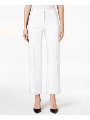 Pantalones capri ALFANI para mujer blancos plisados control abdominal 6 Foto 1 de 4