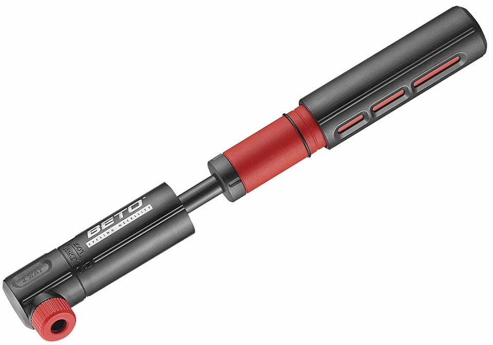 Beto CRH-015P - Mini bomba de bolsillo con bloqueo giratorio bidireccional negra/azul Presta Schrader Foto 1 de 1