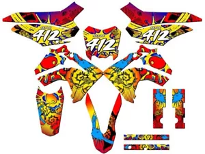 2013-2018 CRF 125 ZANY Red Senge Graphics Kit Compatible with Honda - Foto 1 di 10