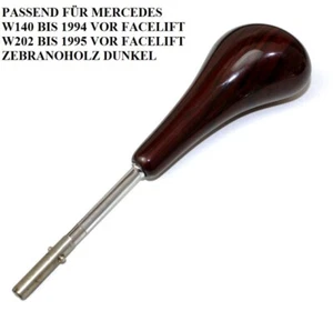 Holz Schaltknauf für Mercedes W140 W202 vor Facelift Zebrano DUNKEL - Bild 1 von 3